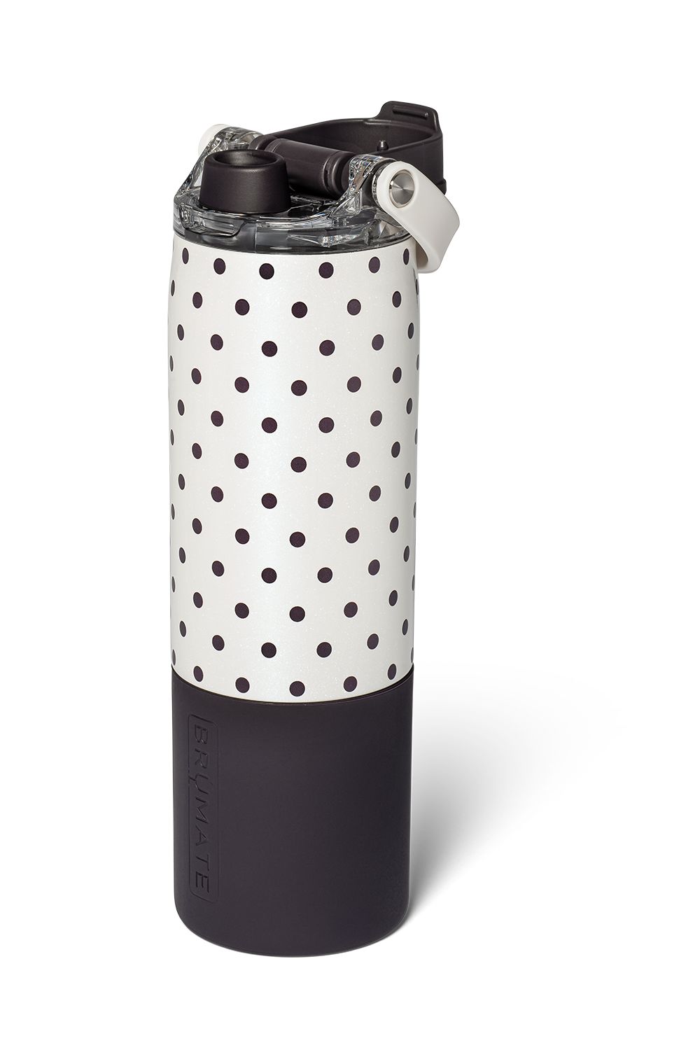BruMate Rise 25 oz Water Bottle in Polka Pearl | DWRI25PKP-WHITEDOT