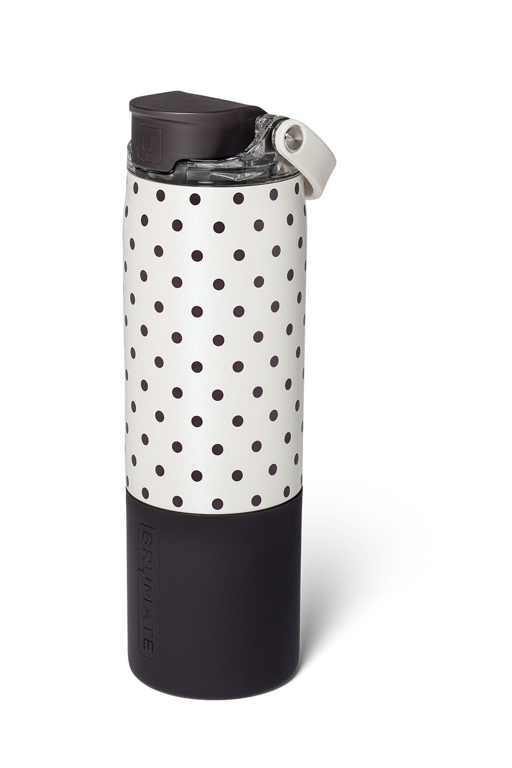 BruMate Rise 25 oz Water Bottle in Polka Pearl | DWRI25PKP-WHITEDOT