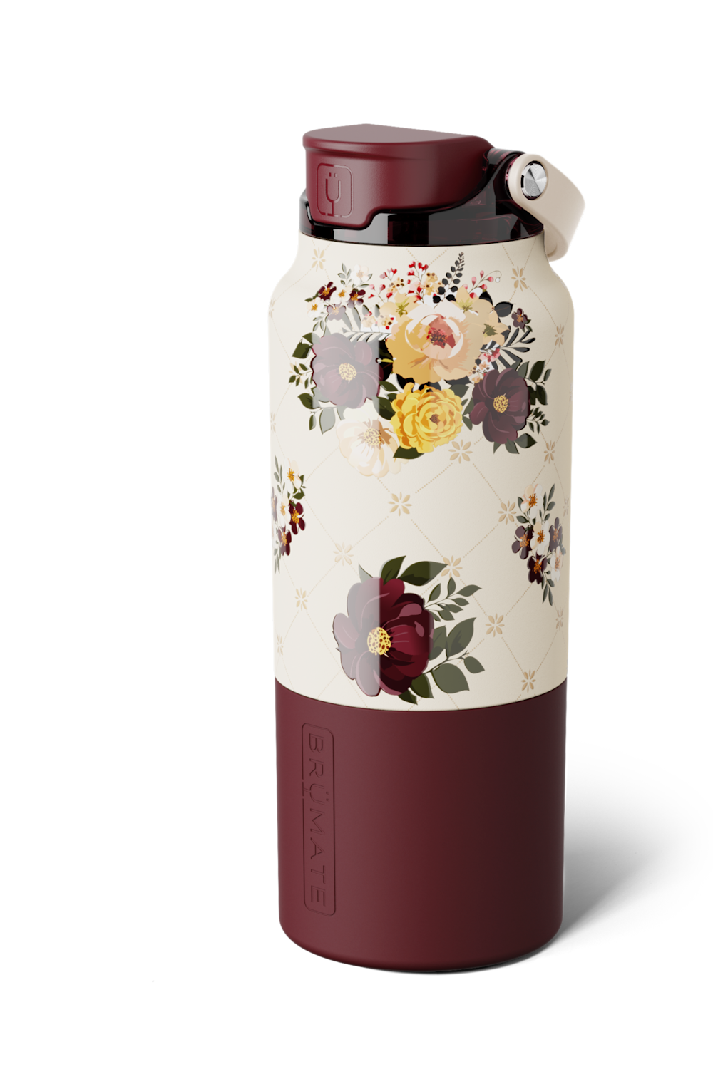 floral brumate tumbler on white paper 