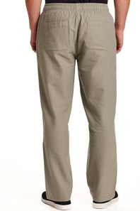 Weatherproof Vintage Linen Drawstring Pants for Men in Sea Grass