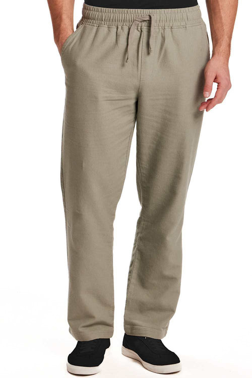 Weatherproof Vintage Linen Drawstring Pants for Men in Sea Grass