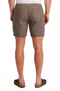 Weatherproof Vintage Linen Shorts for Men in Olive