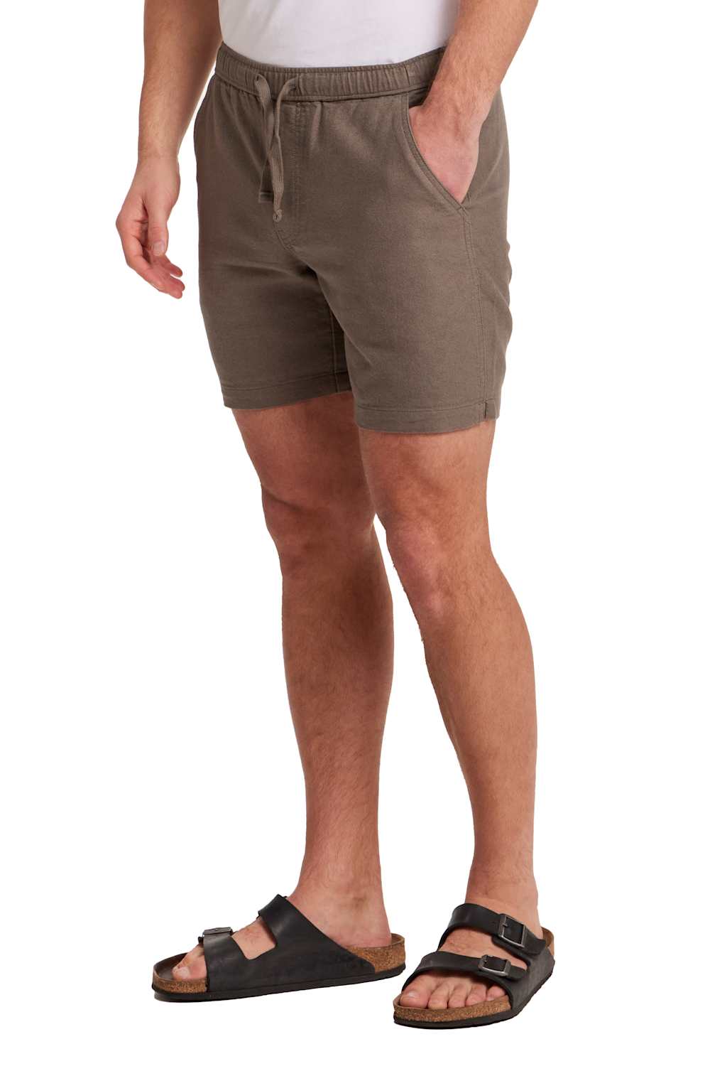 Weatherproof Vintage Linen Shorts for Men in Olive