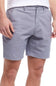 Gray shorts worn by a person on a white background