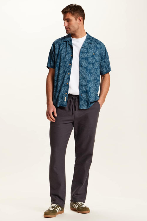 Weatherproof Vintage Rayon Camp Shirt for Men in Nautical Blue