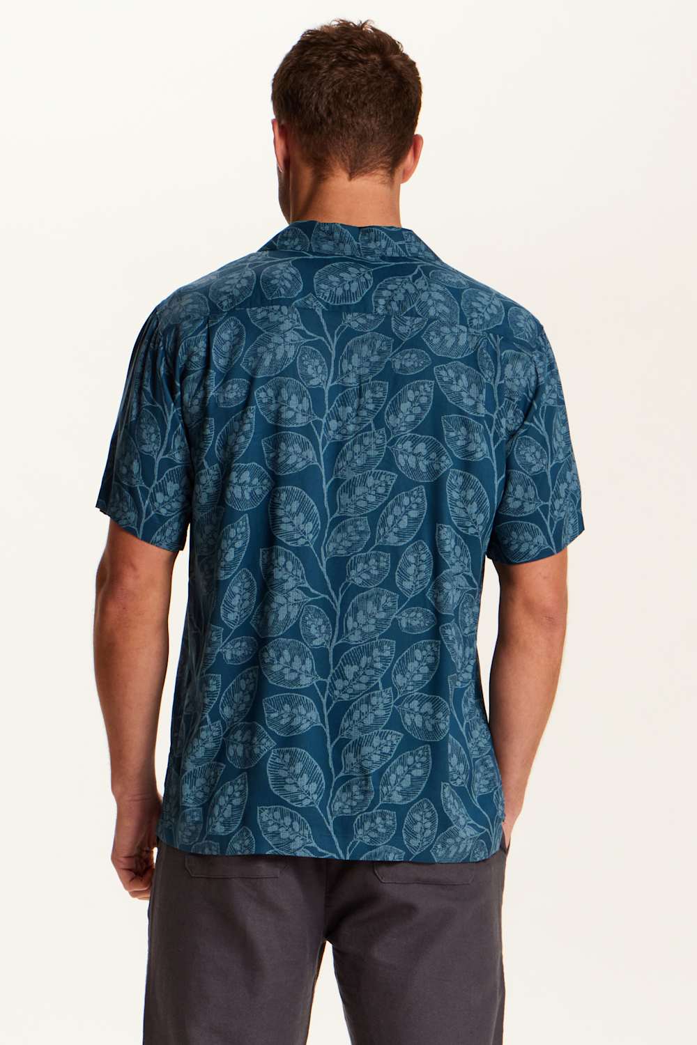 Weatherproof Vintage Rayon Camp Shirt for Men in Nautical Blue