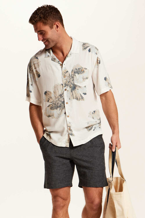 Weatherproof Vintage Rayon Camp Shirt for Men in Putty