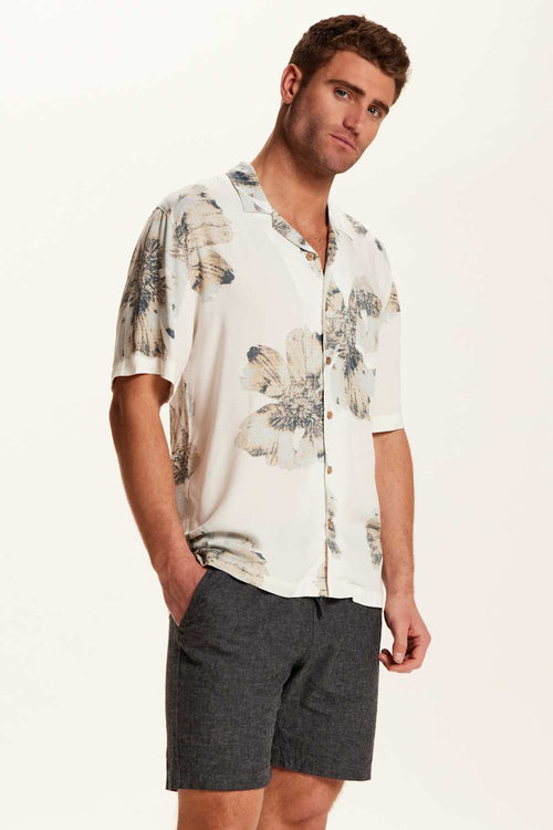 Weatherproof Vintage Rayon Camp Shirt for Men in Putty