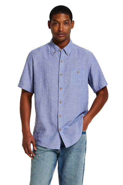 Weatherproof Vintage Cotton Linen Striped Button Down Shirt for