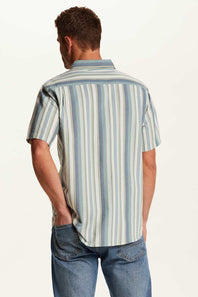 Weatherproof Vintage Seersucker Stripe Button Down Shirt for Men in Green Slate