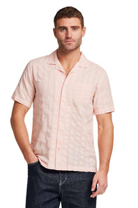 Weatherproof Vintage Dobby Seersucker Shirt for Men in Rose