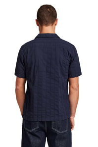 Weatherproof Vintage Dobby Seersucker Shirt for Men in Navy