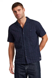 Weatherproof Vintage Dobby Seersucker Shirt for Men in Navy