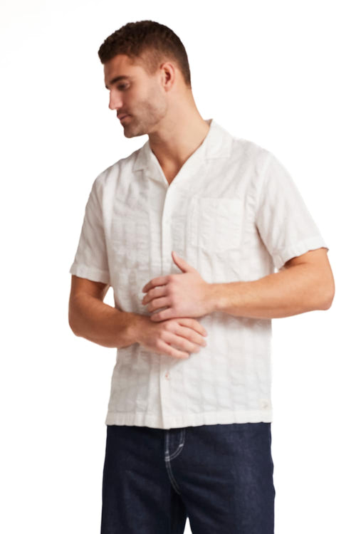 Weatherproof Vintage Dobby Seersucker Shirt for Men in White