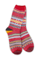 world's Softest Holiday Seasonal Crew Socks for Women in Red Multi