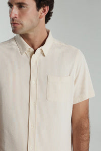 7Diamonds Keaton Striped Shirt for Men in Desert