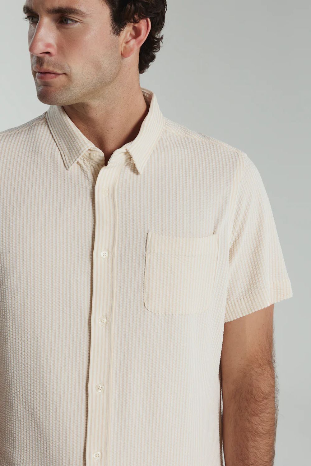 7Diamonds Keaton Striped Shirt for Men in Desert