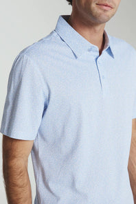 7Diamonds Aires Polo for Men in Light Blue; Light blue polo shirt worn by a person on a plain background