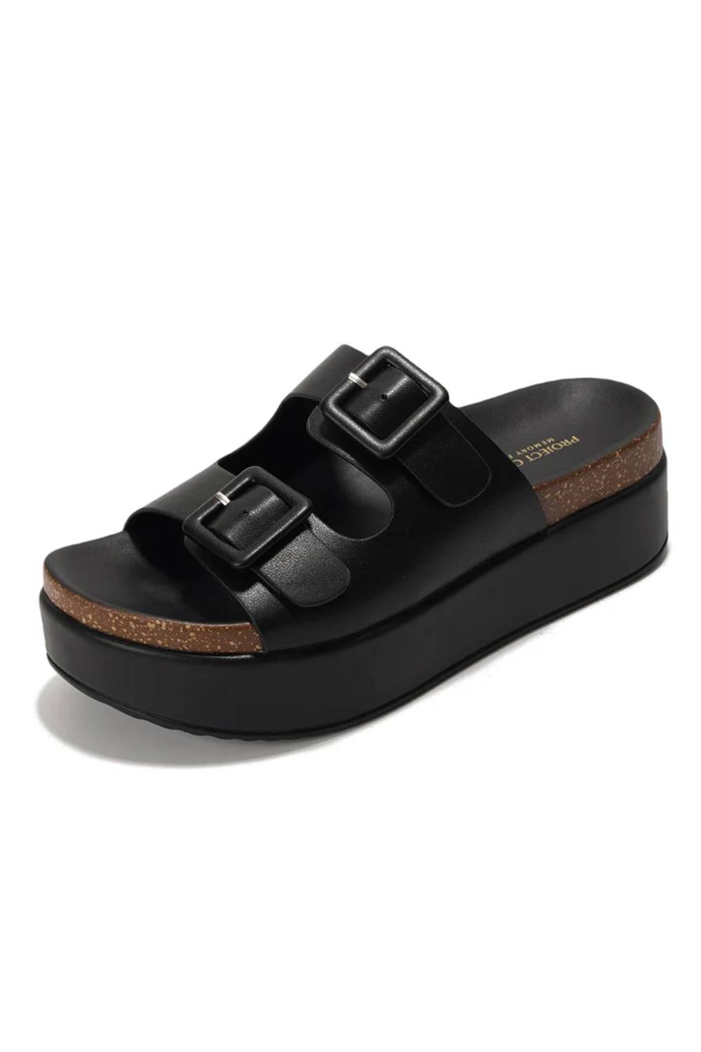 Project Cloud Skylar Platform Sandals for Women in Black | PC-071