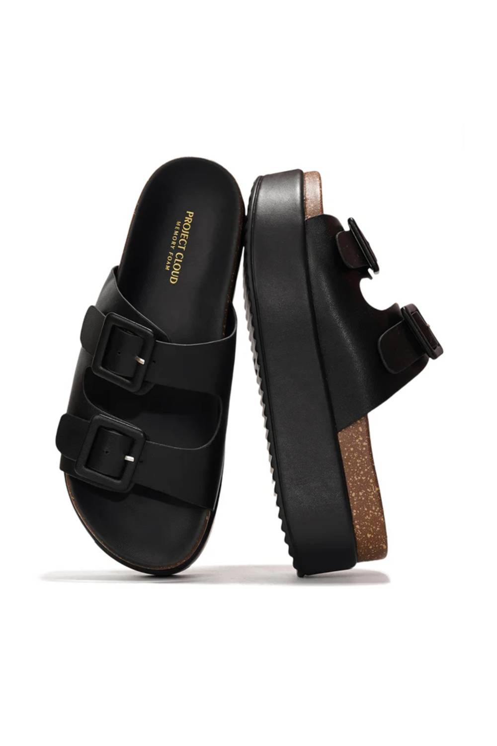 ALM. CIELO PLATFORM SANDALS （Black） Project Cloud Skylar Platform Sandals for Women in Black | PC-071