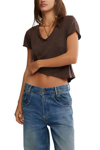 Free People We The Free Take 2 Tee for Women in Double Espresso Combo