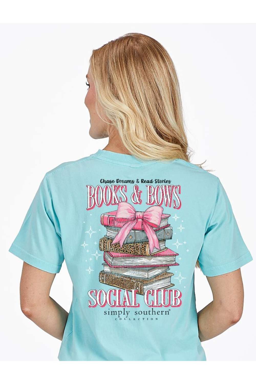 Simply Southern Books T-Shirt for Women in Aqua