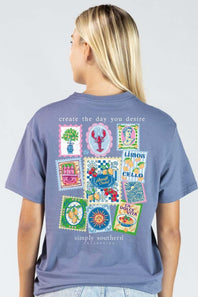 Simply Southern Create The Day You Desire T-Shirt for Women in Denim