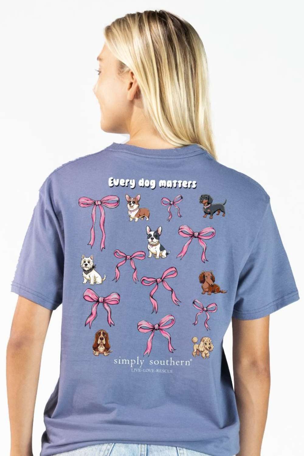 Simply Southern Every Dog T-Shirt for Women in Denim