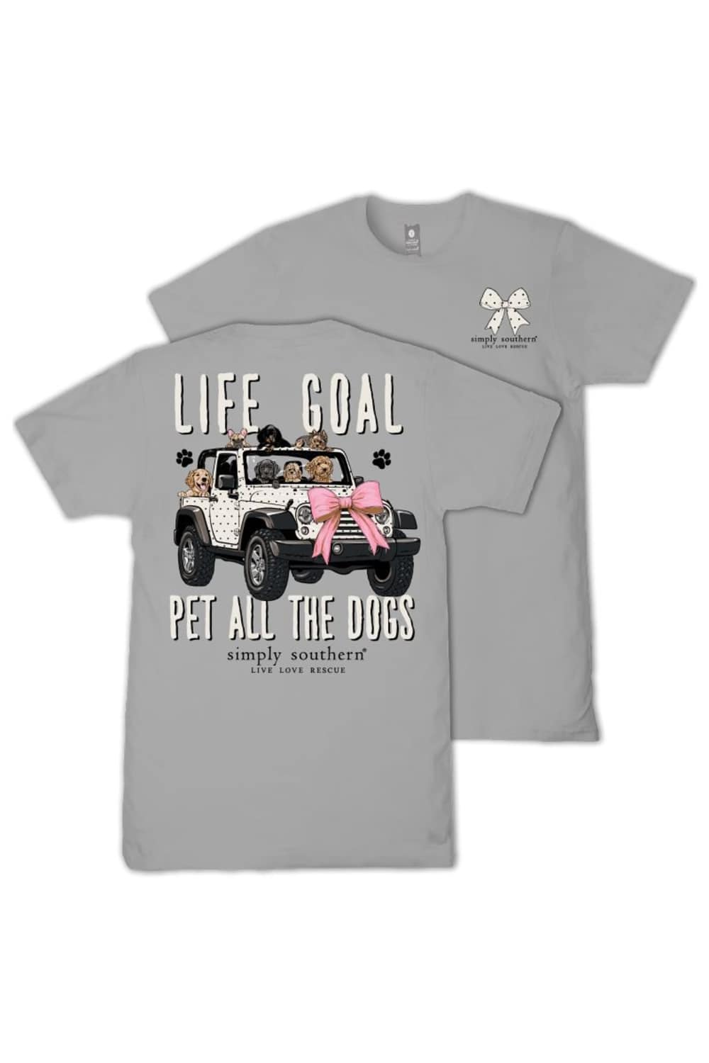 Simply Southern Youth All the Dogs T-Shirt for Girls in Lunar