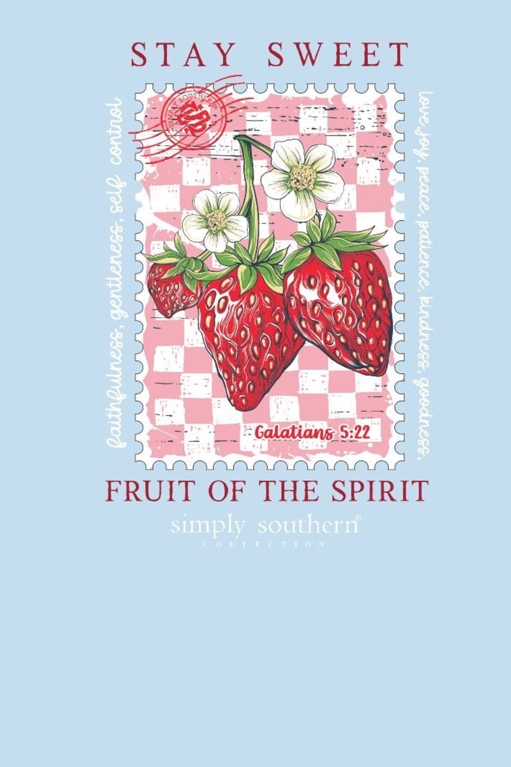 Simply Southern Fruit of the Spirit T-Shirt for Women in Ice