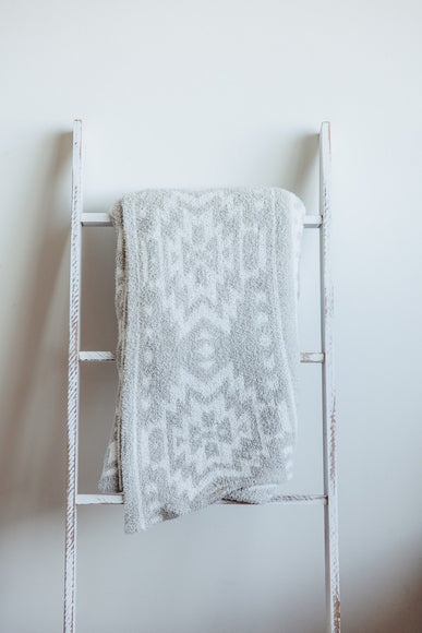 Simply Southern Soft and Cozy Blanket in Grey Aztec Leopard