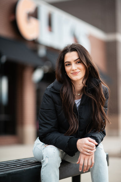 Simply Southern Cropped Puffer Jacket for Women in Black