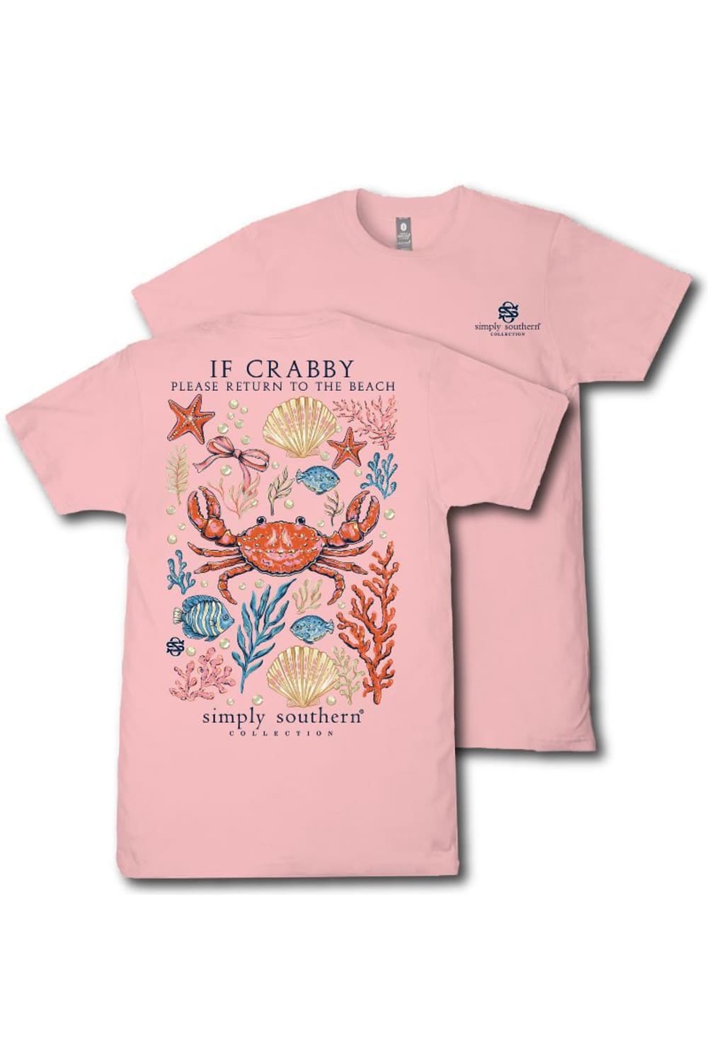 Simply Southern Plus Size If Crabby T-Shirt for Women in Tea Rose