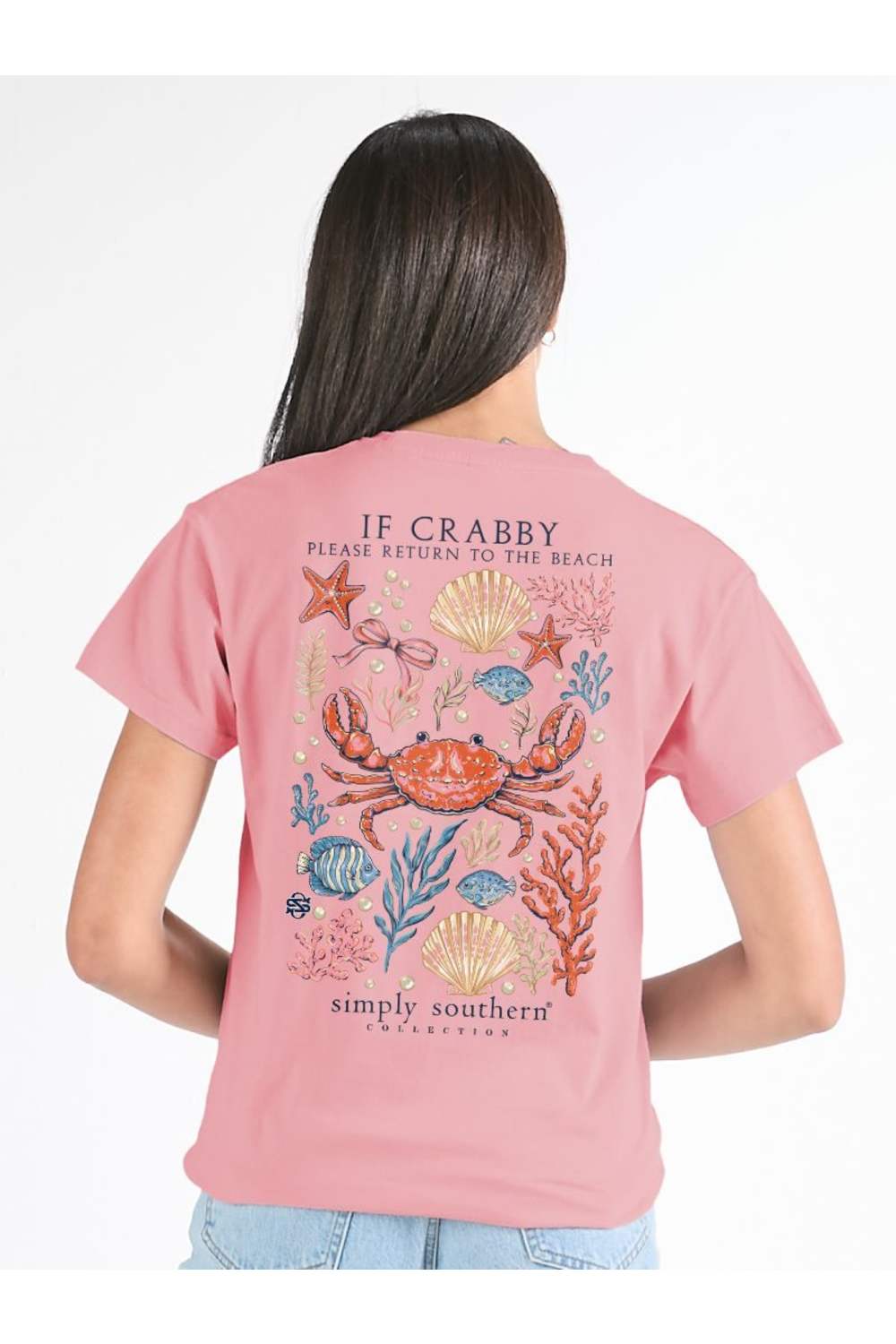 Simply Southern If Crabby T-Shirt for Women in Tea Rose