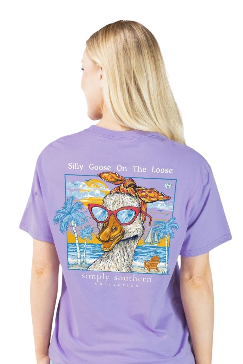 Simply Southern Silly Goose on the Loose T-Shirt for Women in Grape