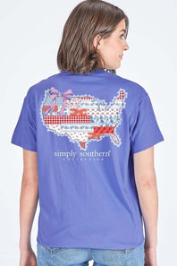Simply Southern USA Patch T-Shirt for Women in Bali