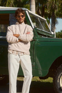 Weatherproof Twill Stonewash Sweater for Men in Natural