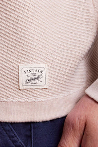 Weatherproof Twill Stonewash Sweater for Men in Natural