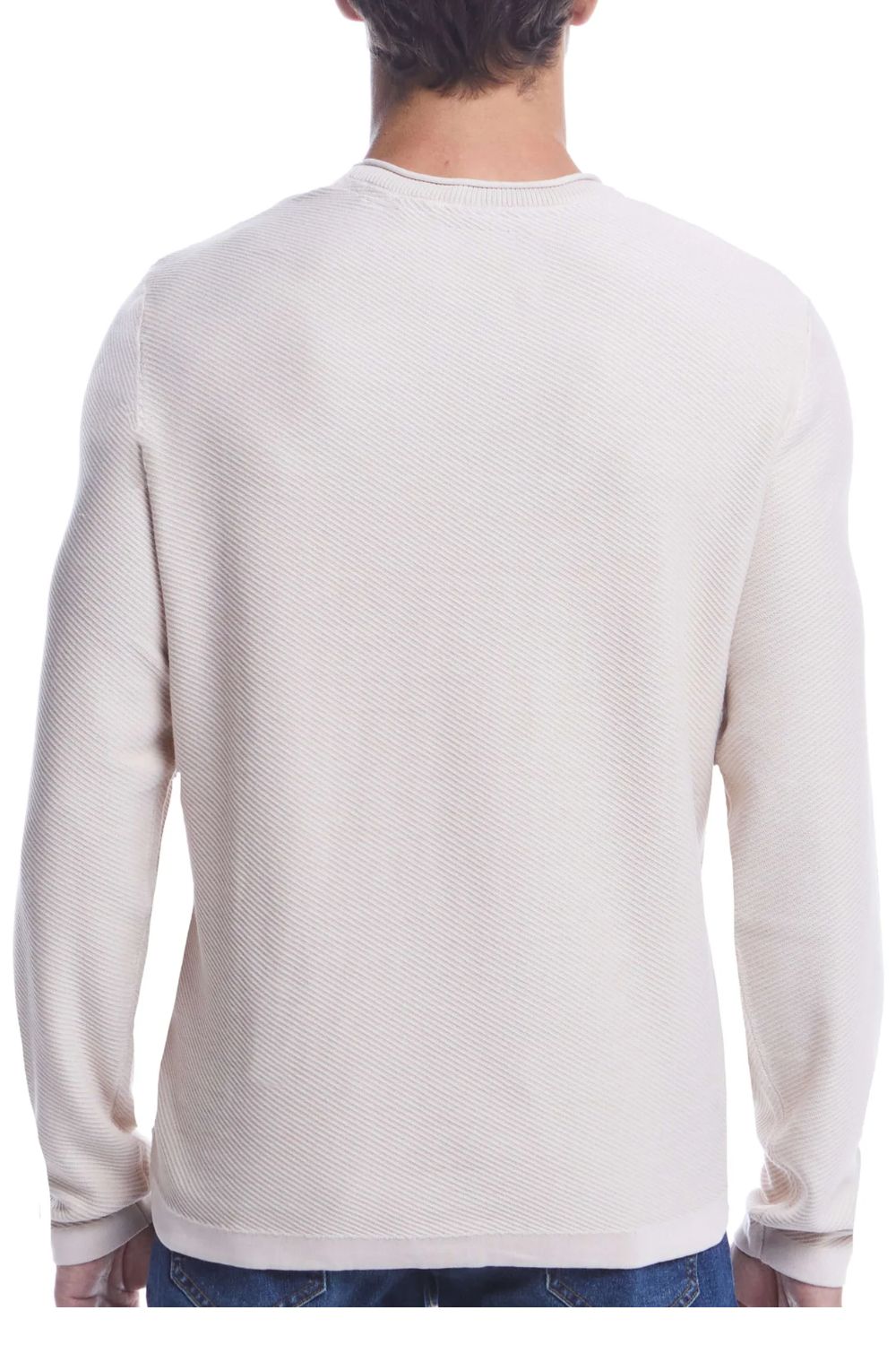Weatherproof Twill Stonewash Sweater for Men in Natural