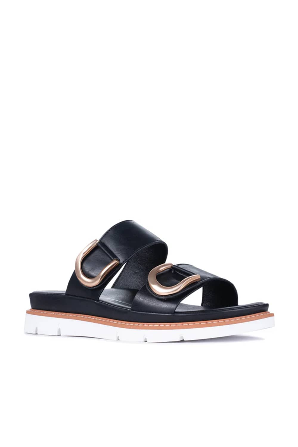 San Flatform Sandal for Women in Black 