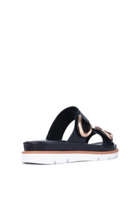 San Flatform Sandal for Women in Black 