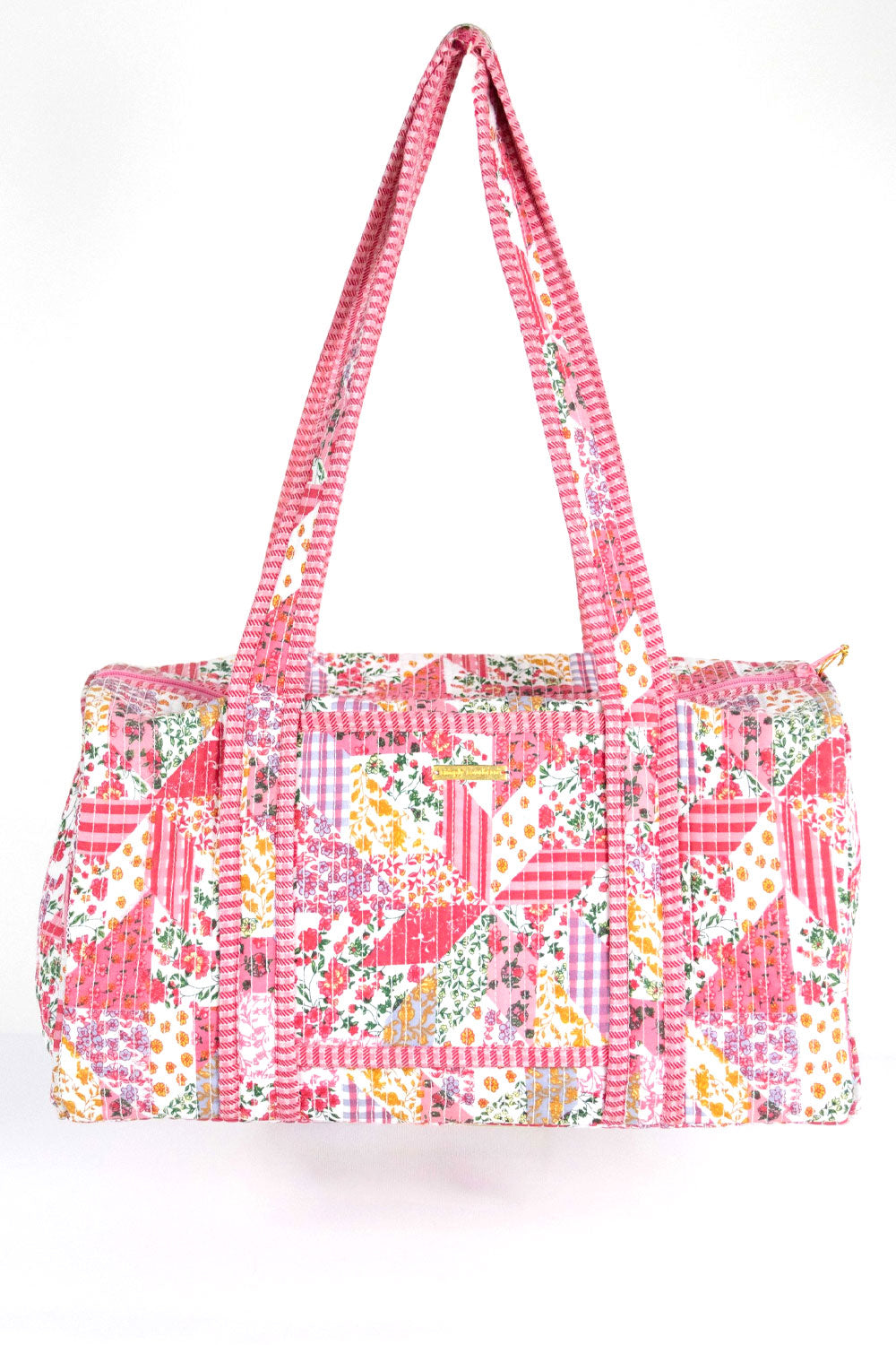 Simply Southern Quilted Duffel Bag for Women in Pink Floral 