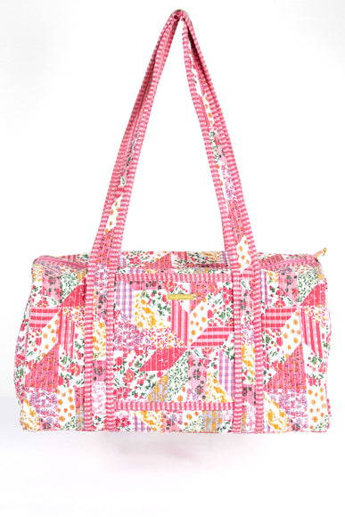 Simply Southern Quilted Duffel Bag for Women in Pink Floral 