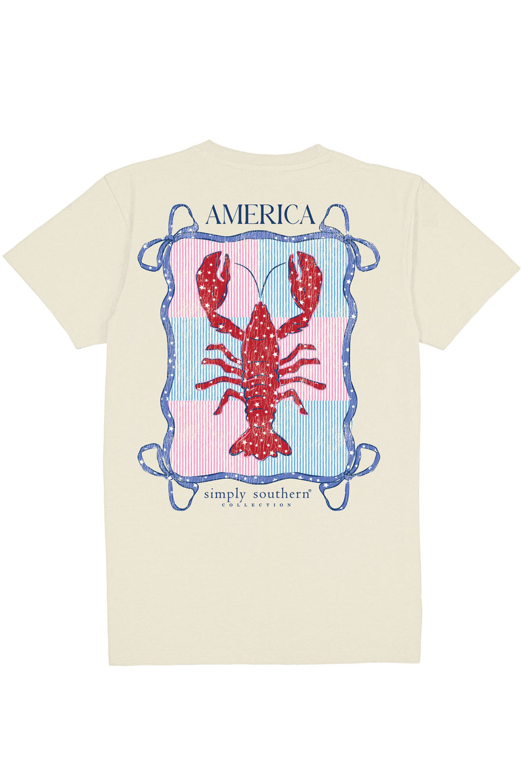 Womens Simply Southern American Lobster T-Shirt for Women in Wisp