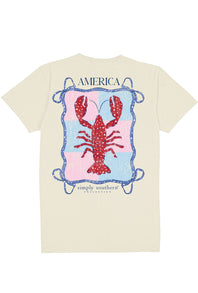 Womens Simply Southern American Lobster T-Shirt for Women in Wisp