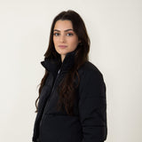 Simply Southern Cropped Puffer Jacket for Women in Black