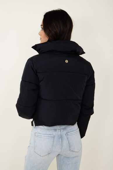 Simply Southern Cropped Puffer Jacket for Women in Black