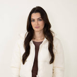Simply Southern Cropped Puffer Jacket for Women in Cream 