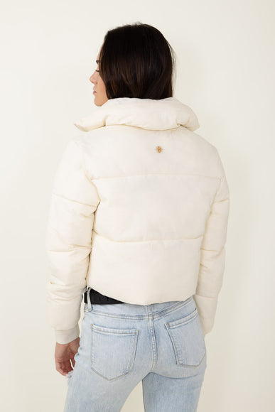 Simply Southern Cropped Puffer Jacket for Women in Cream 