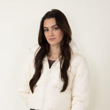 Simply Southern Cropped Puffer Jacket for Women in Cream 